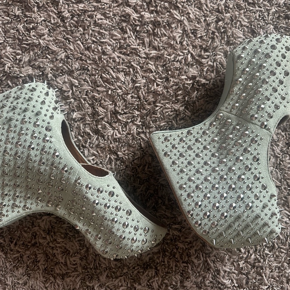 Jeffrey Campbell Studded Platform Wedges - Light Green - Picture 5 of 5